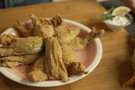 Stuffed squash blossoms in air fryer