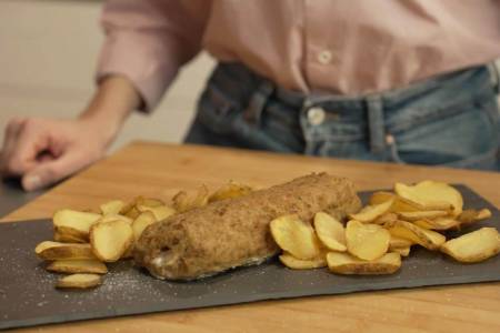 Meatloaf scamorza and ham in air fryer