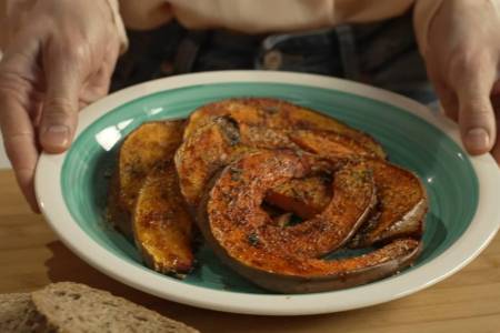 Spiced pumpkin gratin in air fryer