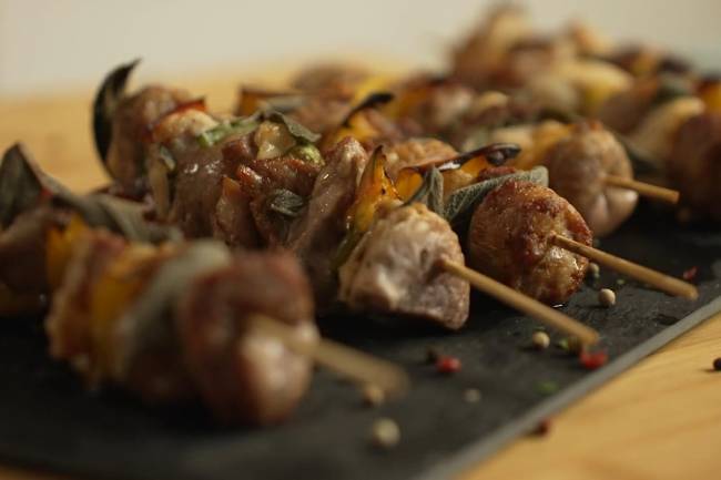 Meat skewers in air fryer