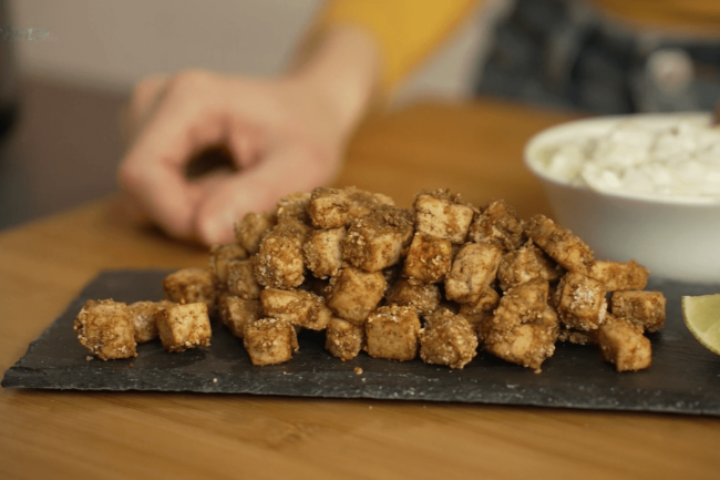 Fryed tofu in air fryer