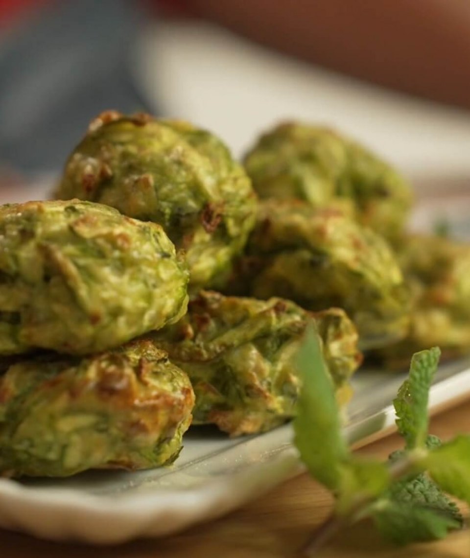 Frittelle menta e zucchine in friggitrice ad aria