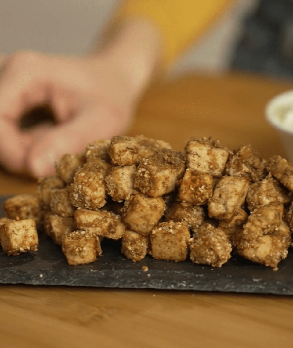 Fryed tofu in air fryer