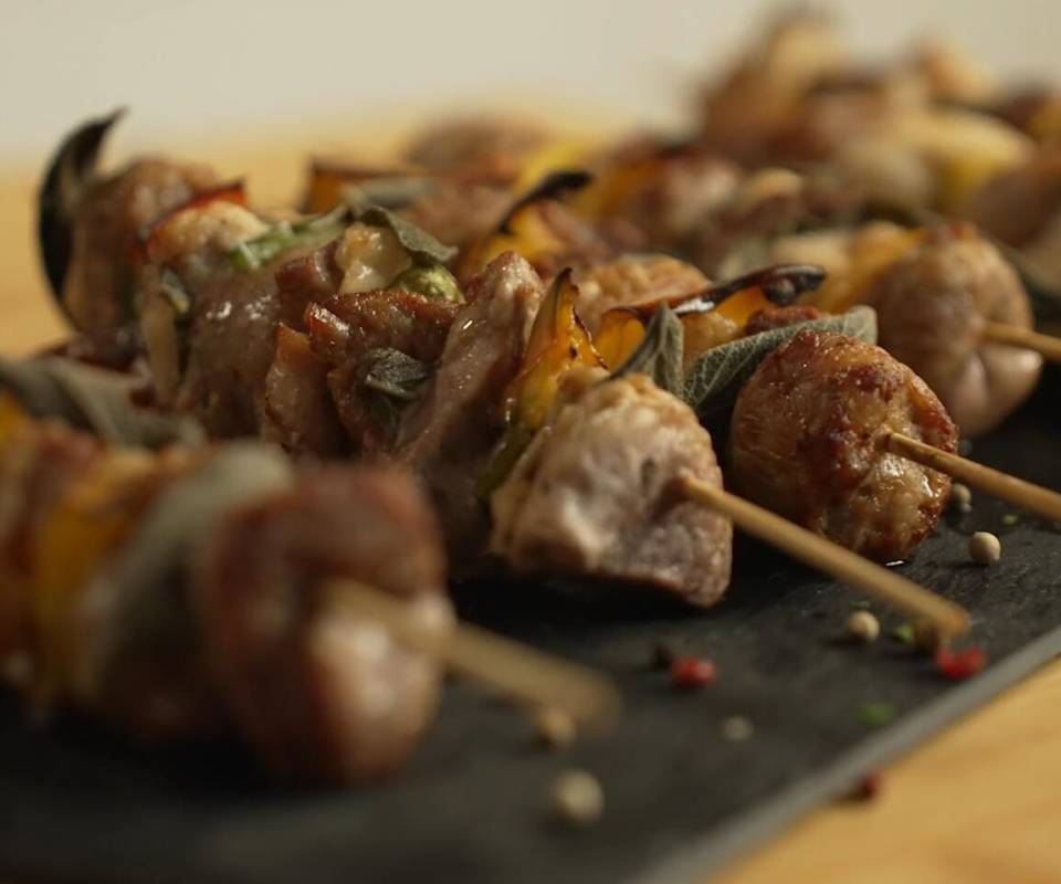 Meat skewers in air fryer