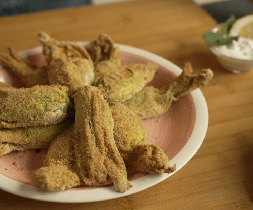 Stuffed squash blossoms in air fryer