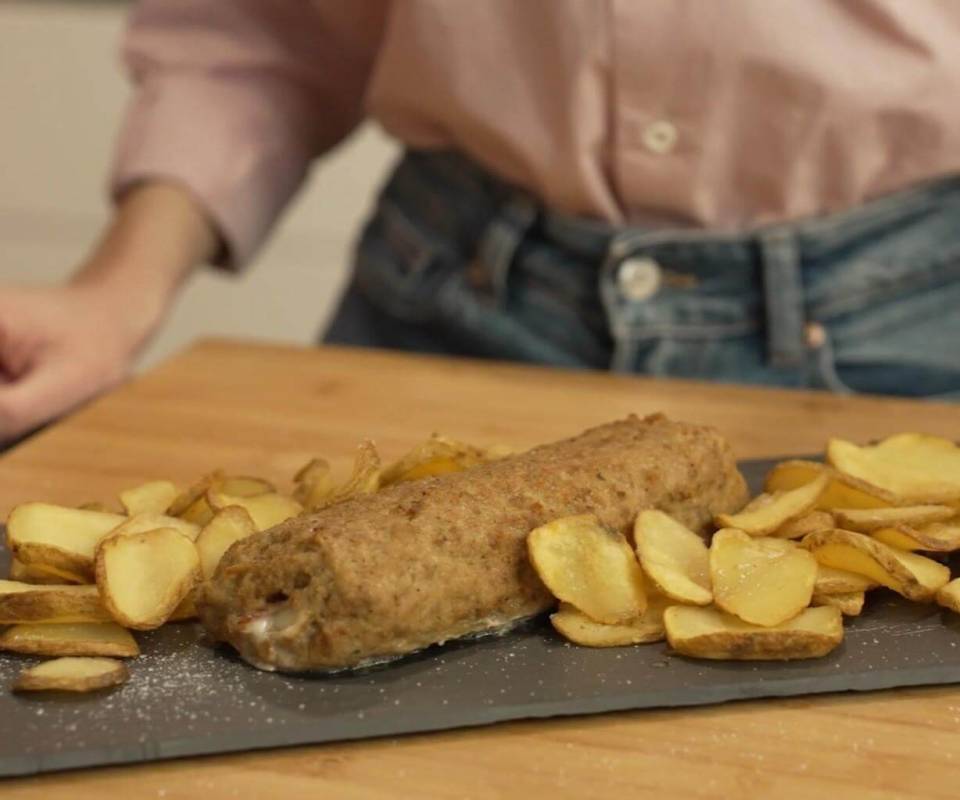 Meatloaf scamorza and ham in air fryer