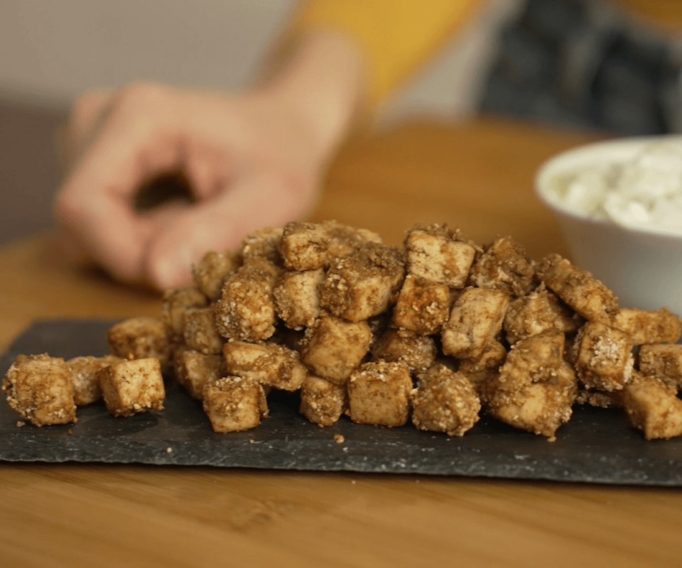 Fryed tofu in air fryer