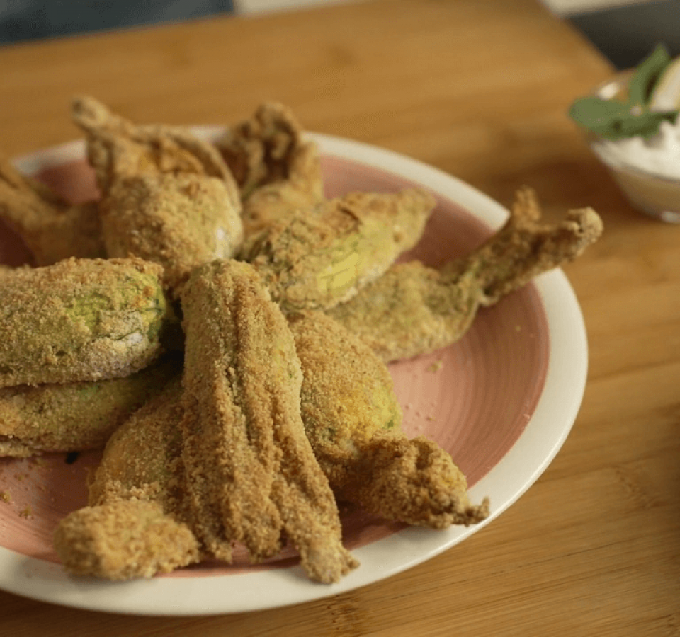 Stuffed squash blossoms in air fryer