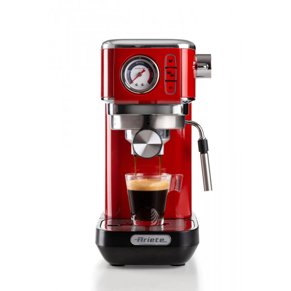 Macchina per caffè espresso Metal con manometro 1381 Rosso